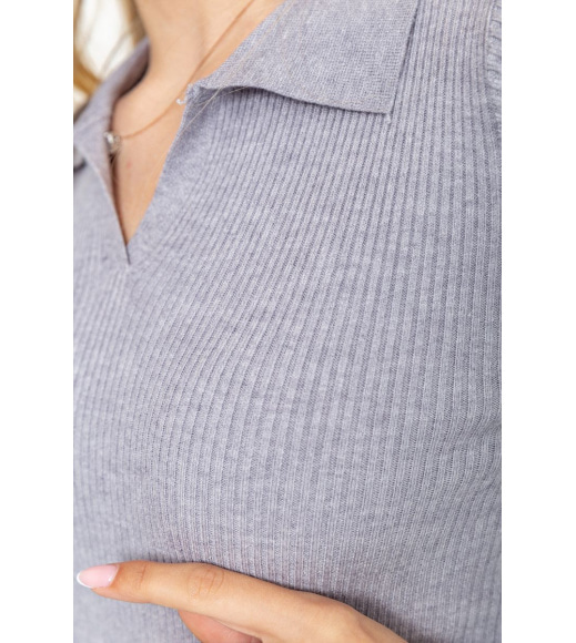 Кофта женская в рубчик, цвет серый, 204R015