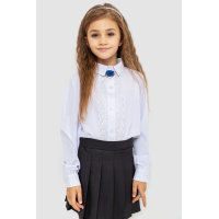 Блуза для девочек нарядная, цвет белый, 172R201-2