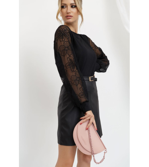 Блуза жіноча Нарядна, колір чорний, 204R005