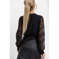 Блуза женская нарядная, цвет черный, 204R005