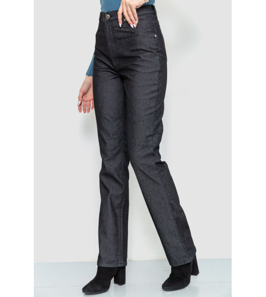 Джинси жіночі на флісі, колір чорний, 201R221-1