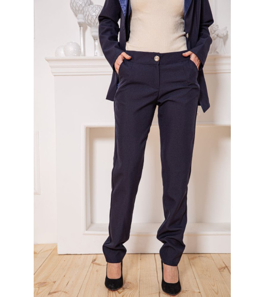 Женский костюм брюки + пиджак, темно-синего цвета, 104R1285