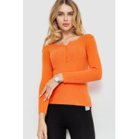 Кофта жеснкая базовая в рубчик, цвет оранжевый, 204R002