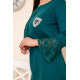 Платье свободного кроя с гипюровой отделкой, цвет Зеленый, 167R8-3