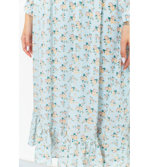 Платье шифоновое на подкладке, цвет бирюзово-бежевый, 214R9002