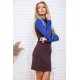 Міні-сукня з довгими рукавами, синьо-коричневого кольору, 167R148-1