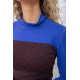 Мини-платье с длинными рукавами, сине-коричневого цвета, 167R148-1