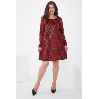 Короткое платье, красного цвета, из люрекса, 153R4052