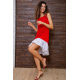 Літня сукня з рюшею, червоного кольору, 167R100-2