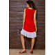 Летнее платье с рюшей, красного цвета, 167R100-2