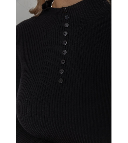 Водолазка жіноча в рубчик, колір чорний, 204R044