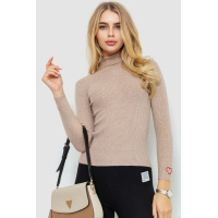 Гольф женский в рубчик, цвет бежевый, 204R051