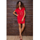 Летнее платье-туника, красного цвета с принтом, 167R1-8