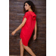Літня сукня-туніка, червоного кольору з принтом, 167R1-8