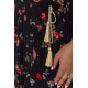 Платье шифоновое, цвет черно-розовый, 204R1886-1