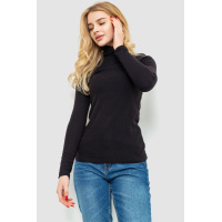 Гольф женский в рубчик, цвет черный, 102R5199