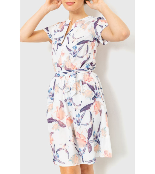 Платье с принтом, цвет молочно-персиковый, 230R006-8