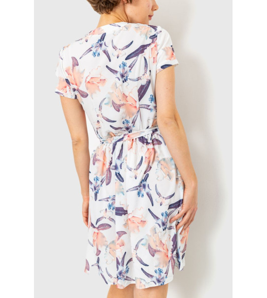 Сукня з принтом, колір молочно-персиковий, 230R006-8