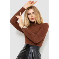 Гольф женский в рубчик, цвет шоколадный, 204R047