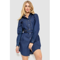 Платье-рубашка с поясом, цвет темно-синий, 102R342