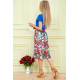 Літня сукня міді, кольору електрик в принт, 119R0419