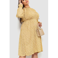 Платье шифоновое свободного кроя, цвет горчичный, 204R701-1