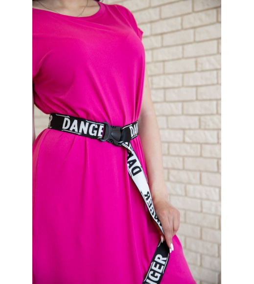 Літня сукня з короткими рукавами і пояском, колір Малиновий, 119R406-1