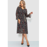 Платье шифоновое, цвет черно-розовый, 204R1876