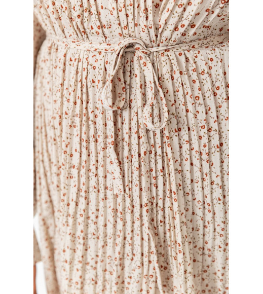 Сукня вільного крою шифонова, колір бежево-коричневий, 204R701