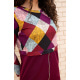 Платье мини с геометрическим принтом, цвет Бордовый, 167R1805