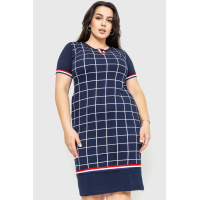 Платье в клетку повседневное, цвет темно-синий, 231R6234