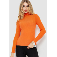 Стильный женский гольф в рубчик, цвет оранжевый, 204R001