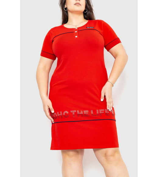 Платье повседневное домашнее, цвет красный, 231R6272