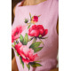 Коротка лляна сукня, з квітами Півонії, колір Рожевий, 172R018-1