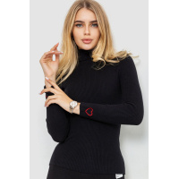 Гольф женский в рубчик, цвет черный, 204R051