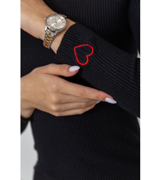 Гольф женский в рубчик, цвет черный, 204R051