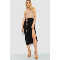 Сукня-сарафан повсякденний двокольоровий, колір бежево-чорний, 102R337