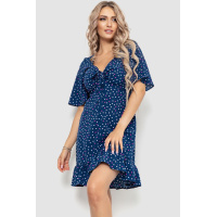 Платье в горох, цвет сине-розовый, 230R036-1