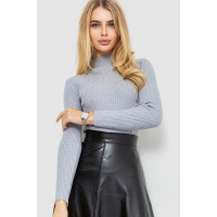 Водолазка женская в рубчик, цвет серый, 204R045