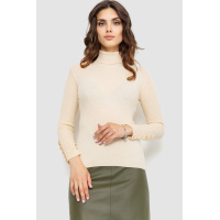 Гольф женский в рубчик, цвет светло-бежевый, 204R036