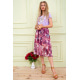 Літня сукня міді, бузкового кольору в принт, 119R0419