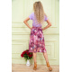Літня сукня міді, бузкового кольору в принт, 119R0419