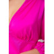Сатинова сукня з V-подібним вирізом, малинового кольору, 115R0463-3