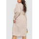 Платье шифоновое свободного кроя, цвет бежево-коричневый, 204R701-1