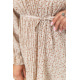 Платье шифоновое свободного кроя, цвет бежево-коричневый, 204R701-1