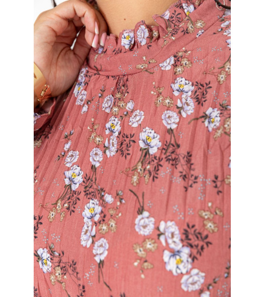 Сукня шифонова з принтом, колір сливовий, 204R201-1