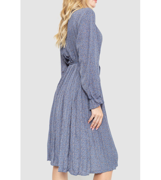 Платье свободного кроя шифоновое, цвет джинс, 204R701