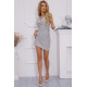 Нарядна міні-сукня, з люрексу, сріблястого кольору, 131R736