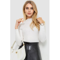 Водолазка женская в рубчик, цвет белый, 204R044