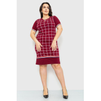 Платье в клетку повседневное, цвет бордовый, 231R6234